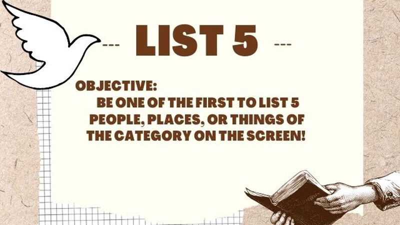 List 5 - Bible Edition